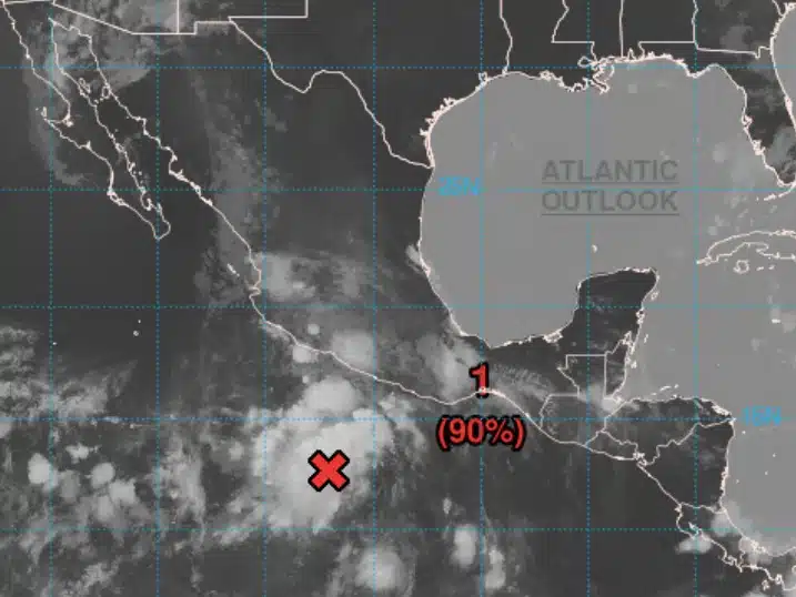 Así marca el NHC el potencial ciclón tropical número tres de la temporada de ciclones tropicales en el océano Pacífico.