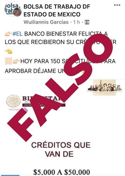 Estafa sobre créditos del Banco del Bienestar