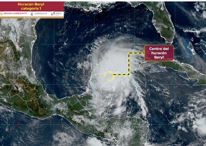 Beryl se debilita a huracán categoría 1