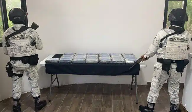 Cocaína decomisada en Tulum
