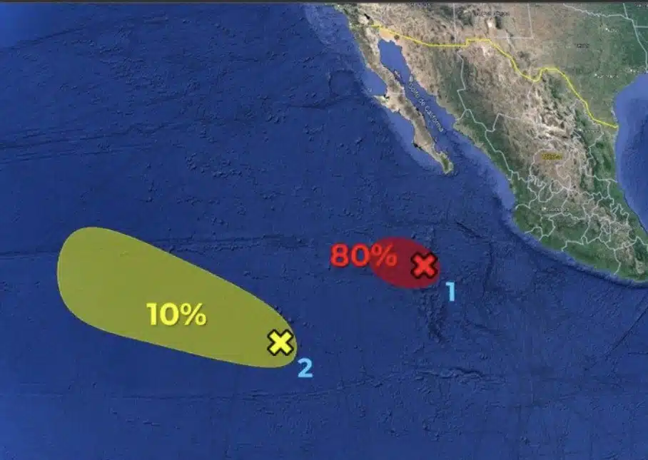 Desarrollo ciclónico en el Pacífico