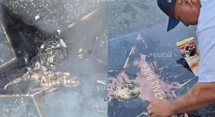 ¡A unos días de su inauguración! Vandalizan estrella de Jenni Rivera en el Paseo de la Fama