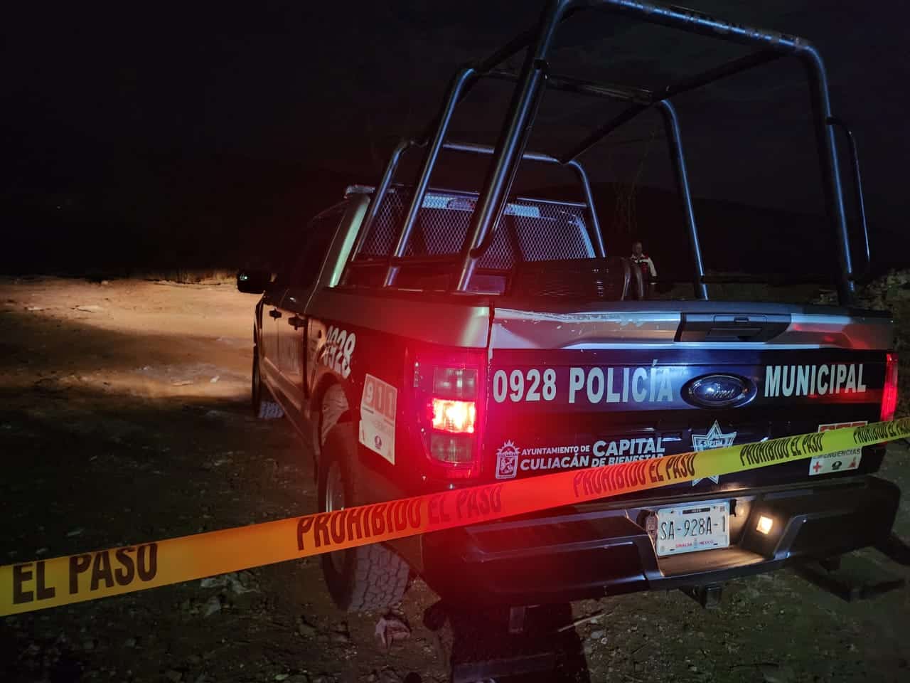 Vehículo de la Policía Municipal en el lugar de los hechos