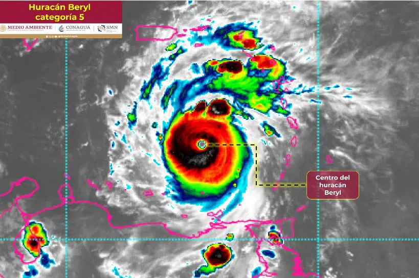 Huracán Beryl evoluciona a categoría 5 y se proyecta como “potencialmente catastrófico”
