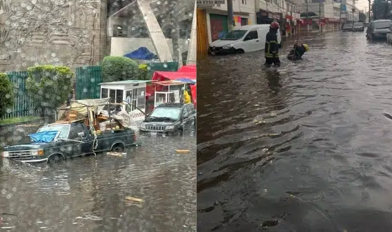 VIDEOS: Fuertes lluvias dejan inundaciones severas y autos varados en Naucalpan, Edomex
