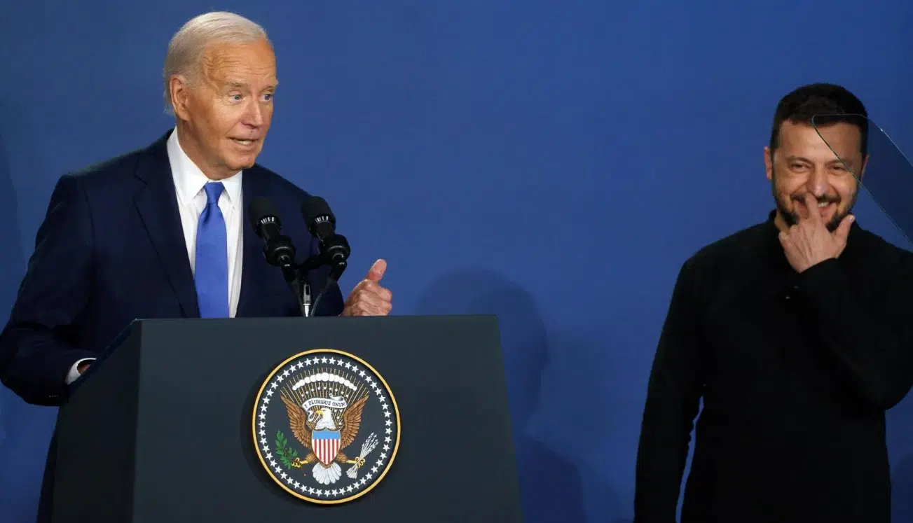 Joe Biden y Zelenski en la cumbre de la OTAN en Washington DC