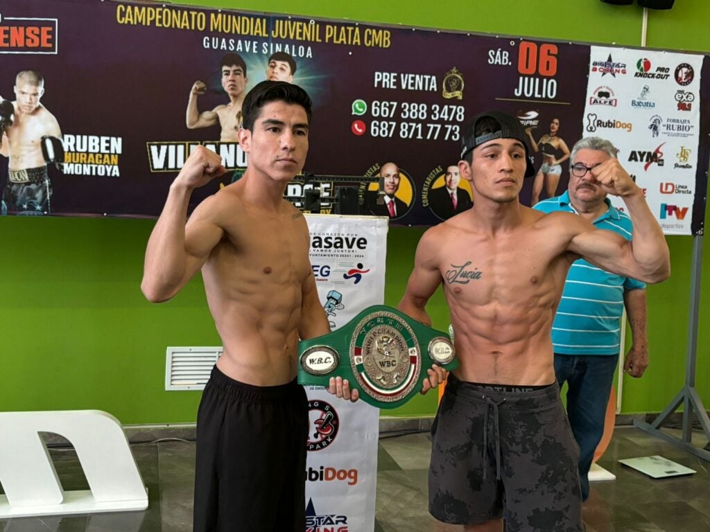 Karim “Bulterrier” Arce y Kevin “desvalagado” Villanueva durante el careo en Guasave