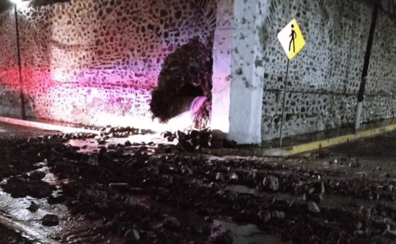 Lluvias colapsan parte de la barda del Museo Nacional del Virreinato en Tepotzotlán