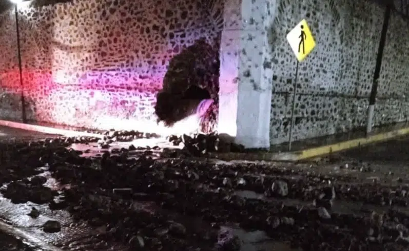 Lluvias colapsan parte de la barda del Museo Nacional del Virreinato en Tepotzotlán