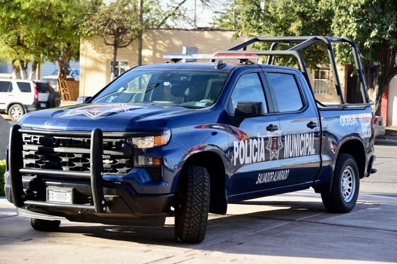 Patrulla de la Policía Municipal de Salvador Alvarado.