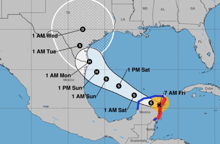 Recorrido del Huracán Beryl