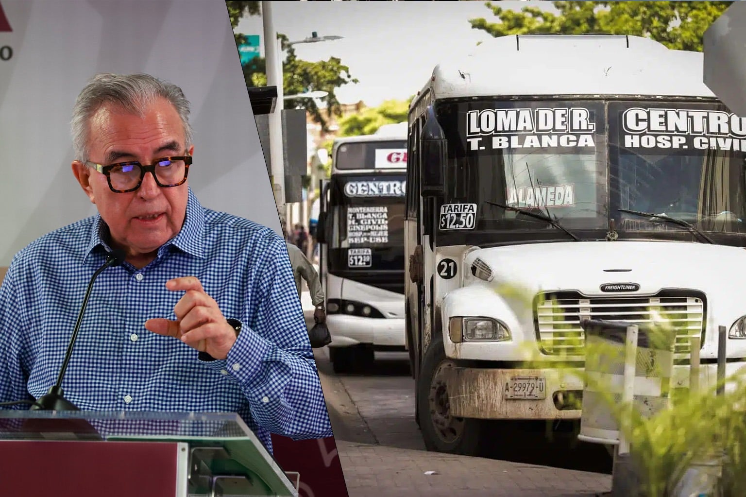 Rubén Rocha Moya en su conferencia semanera