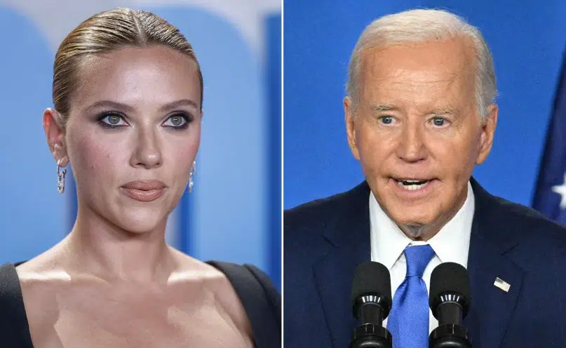 Scarlett Johansson defiende la candidatura de Joe Biden a la presidencia de EU