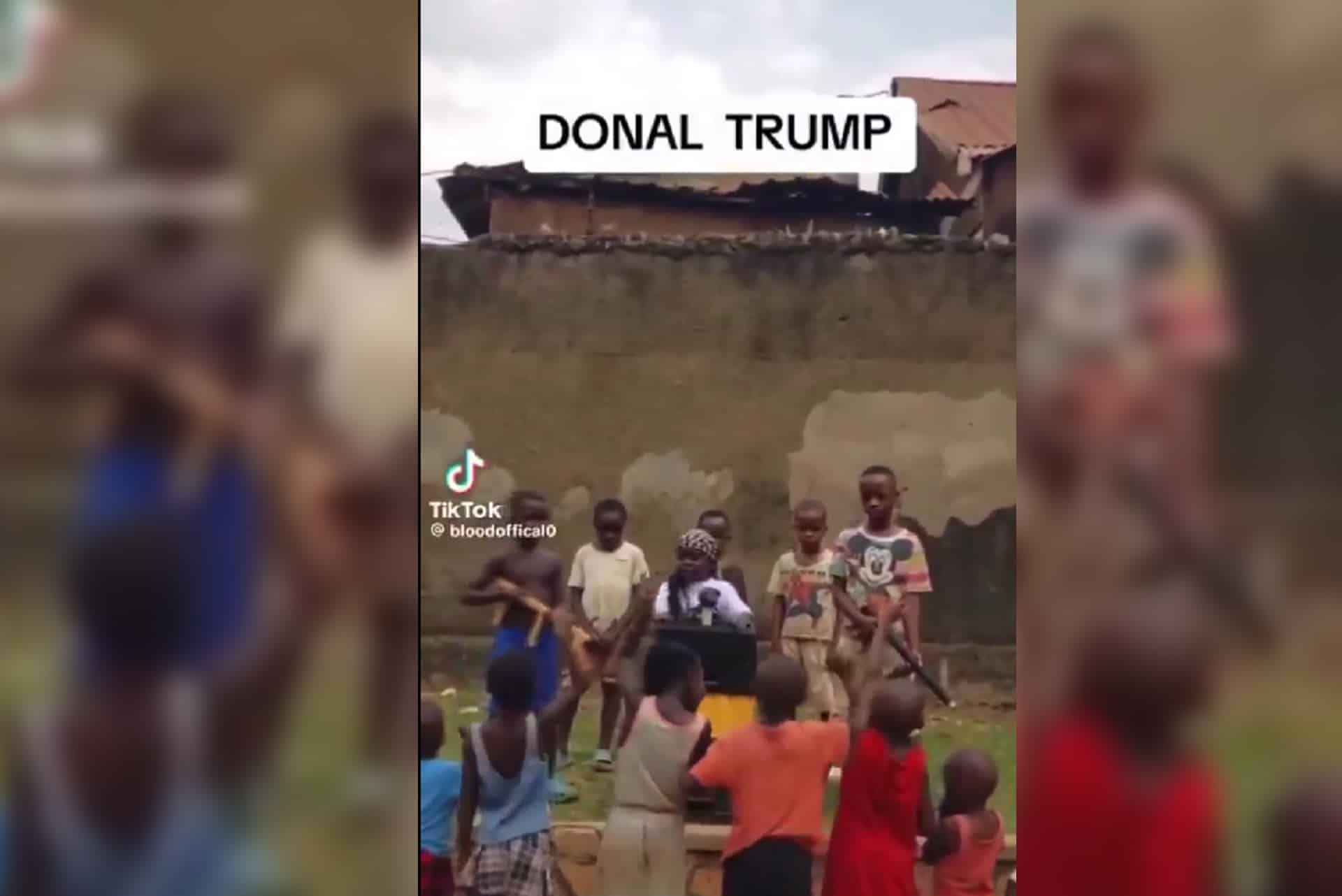 Se viralizan niños de Uganda por recrear el atentado contra Donald Trump