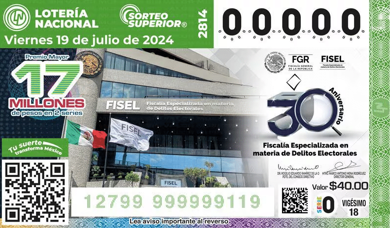 Resultados Sorteo Superior 2814 de la Lotería Nacional