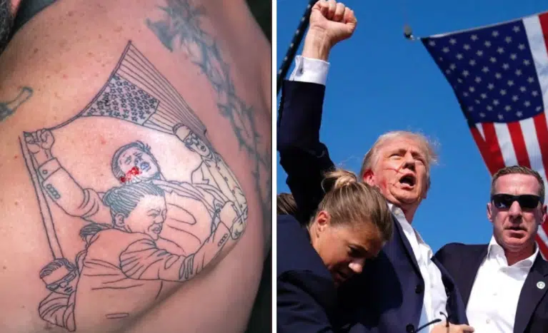 Hombre se tatúa escena del atentado contra Trump