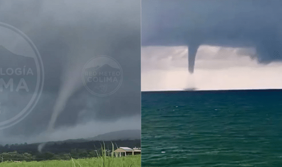 Tornado y tromba marina sorprenden a los habitantes de Colima y Veracruz: VIDEOS