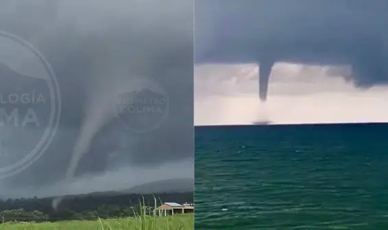 Tornado y tromba marina sorprenden a los habitantes de Colima y Veracruz: VIDEOS