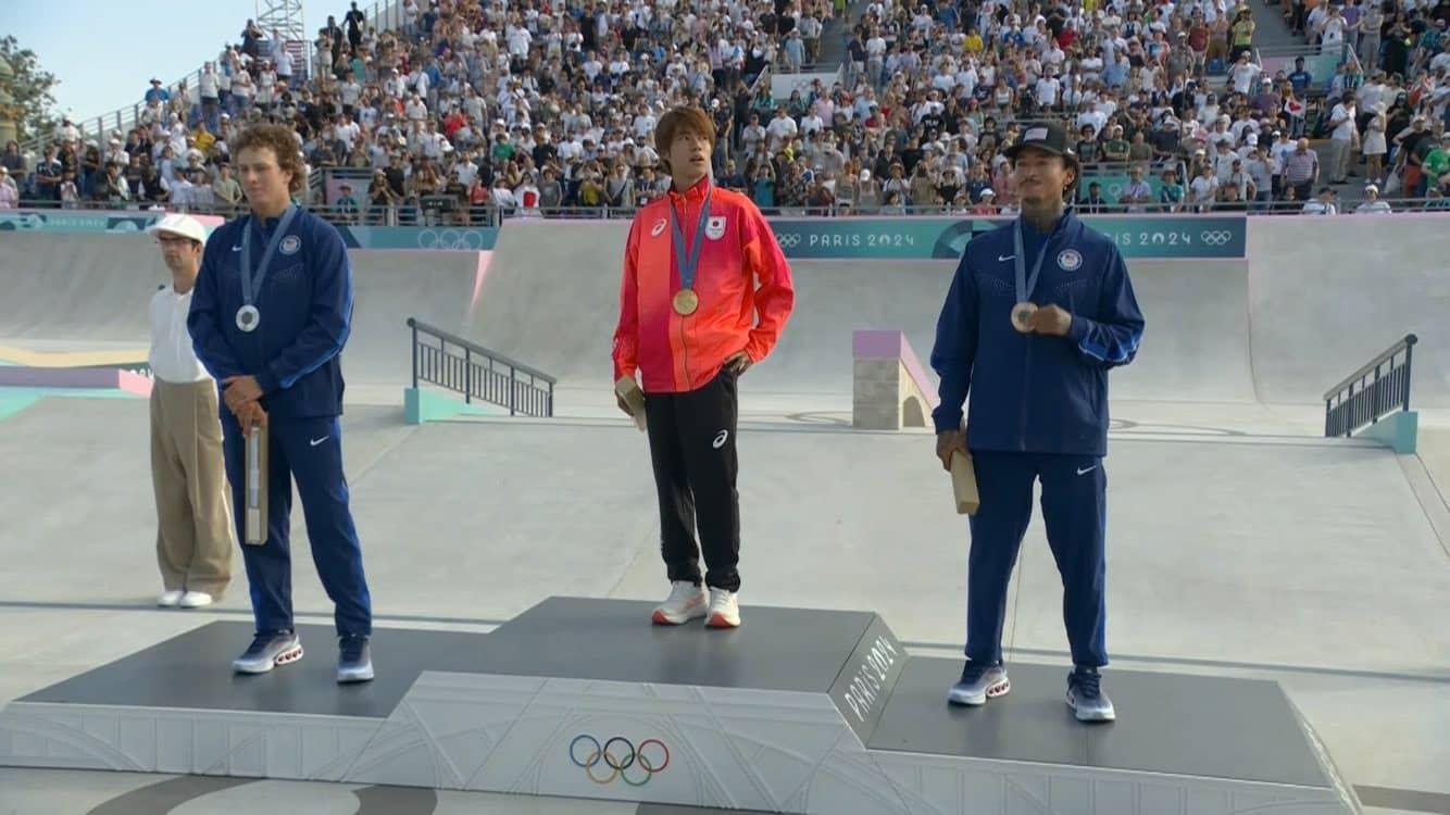 Podio de Skateboarding en Paris 2024
