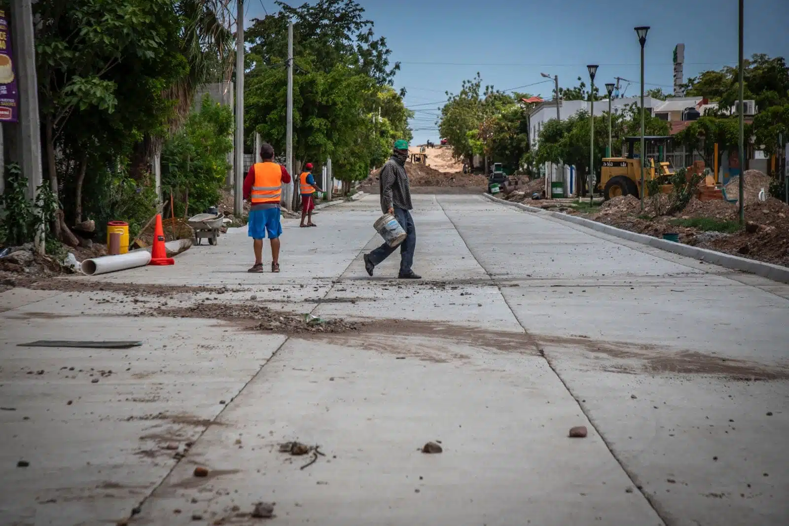 Obra de pavimentación en Culiacán