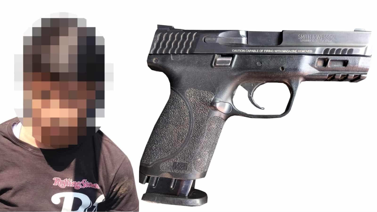 Detenido y arma de fuego