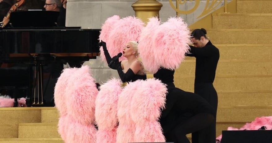 Lady Gaga en la ceremonia de inauguración de los Juegos Olímpicos