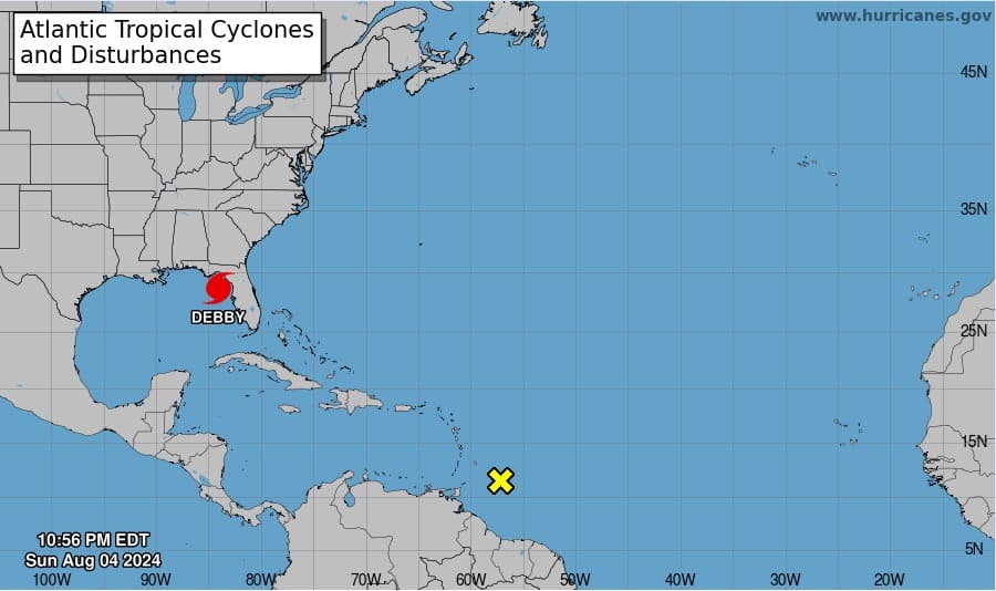 Alerta máxima en Florida ¡Debby se eleva a huracán y tocará tierra con fuerza!