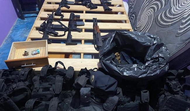 Armamento decomisado en Tabasco