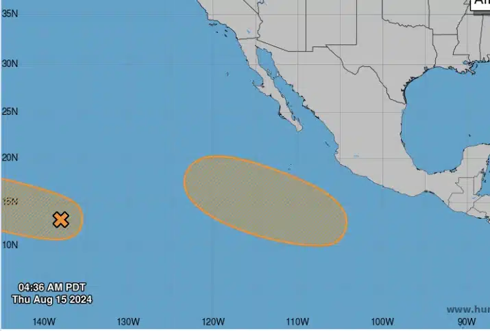 Así marca el NHC la zona de baja presión y perturbación tropical ¿de cuál nacerá la tormenta Gilma?