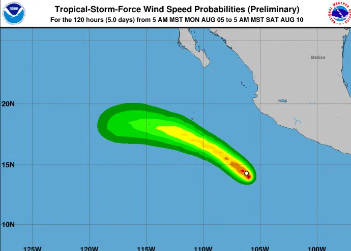 Tormenta tropical Fabio en el Pacífico. NHC