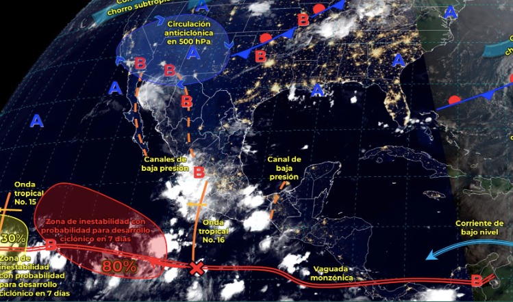 Clima México para este 16 de agosto