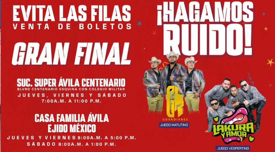 Boletos para la Gran Final de la Liga Chevron Clemente Grijalva