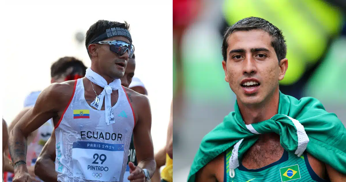 Brian Daniel Pintado de Ecuador y Caio Bonfim de Brasil son los ganadores de las medallas de oro y plata en la marcha varonil de 20 km en París 2024