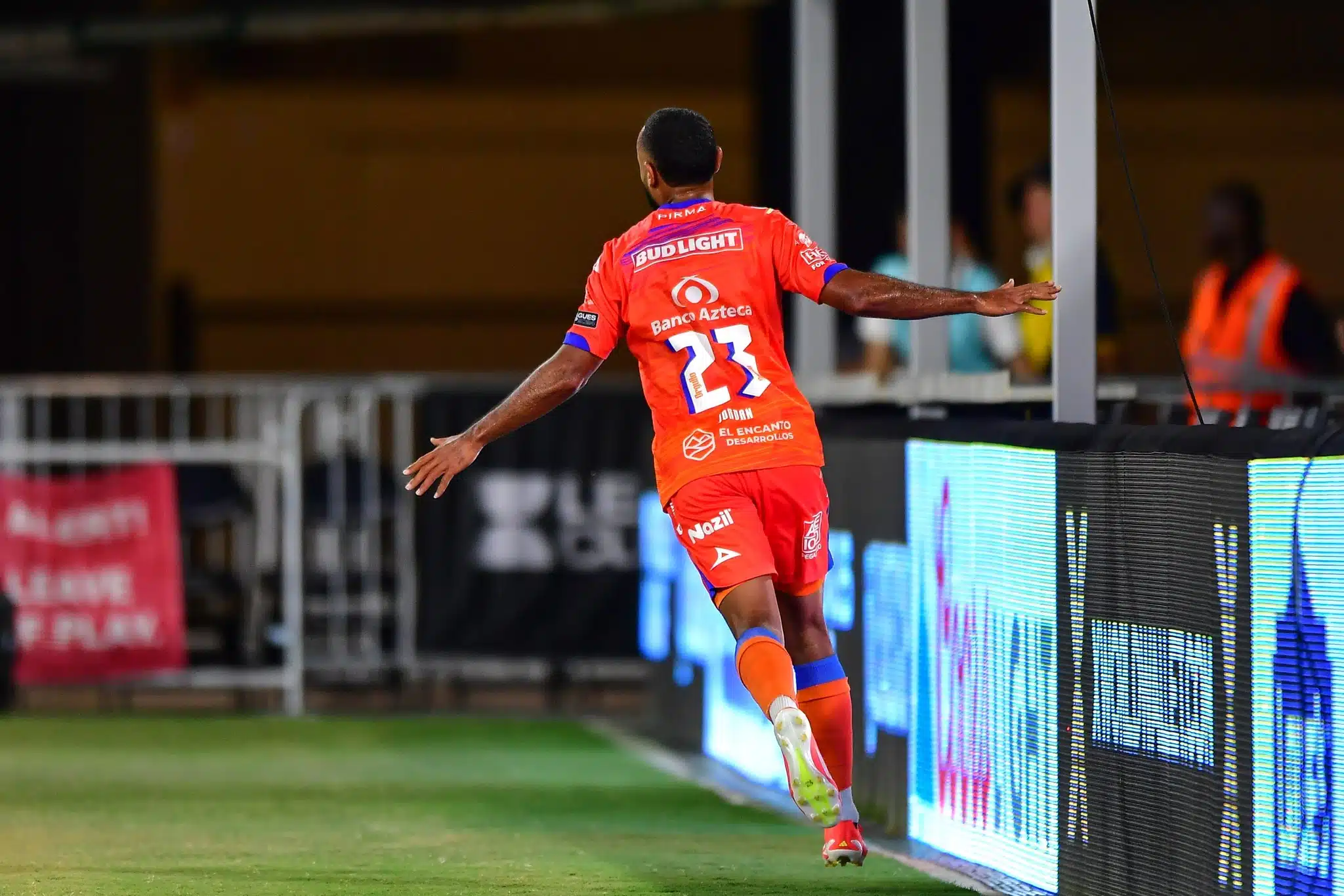 El futbolista Jordan Sierra celebrando juego ganado en Washington Leagues Cup 2024