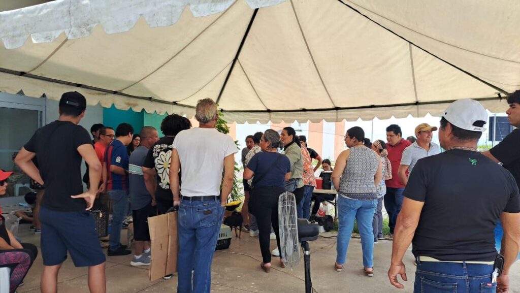 Personas acudiendo a la campaña de esterilización de sus mascotas