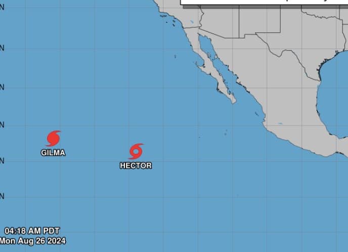 Gilma y Héctor son los sistemas ciclónicos en monitoreo tanto por el NHC como por el SMN.