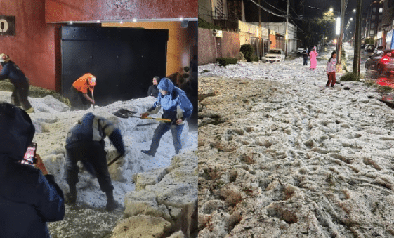 VIDEO: Fuerte granizada tapiza de blanco la alcaldía Álvaro Obregón, en CDMX