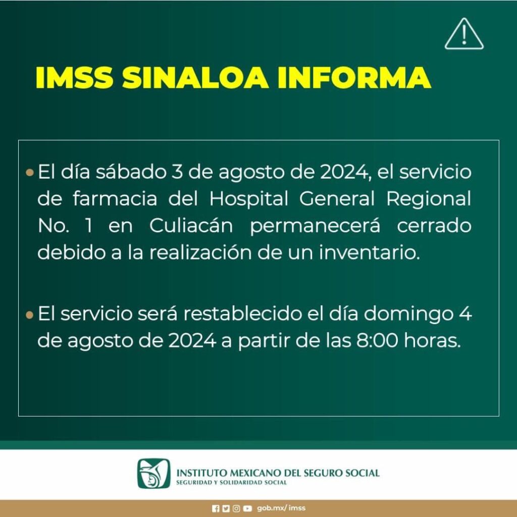 Comunicado del IMSS Sinaloa