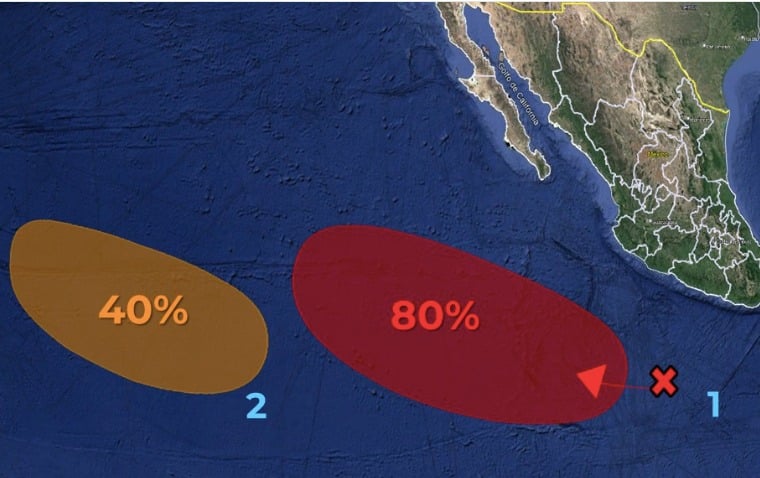 La zona de baja presión con probabilidad ciclónica frente a costas mexicanas, tiene un 80% de probabilidad para dar vida a Gilma durante el fin de semana. SMN