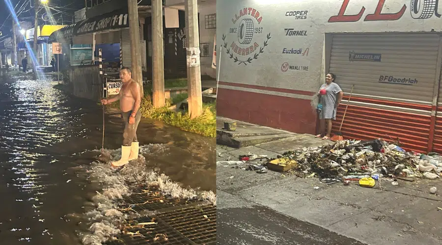 Lluvias en Los Mochis dejó como resuktado mucha basura en alcantarillas