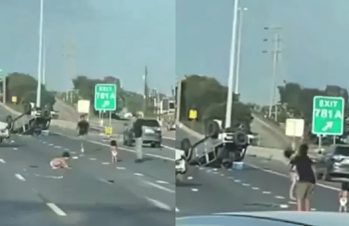 ¡Impresionante! Niños resultan ilesos tras salir disparados de un auto durante choque en Texas