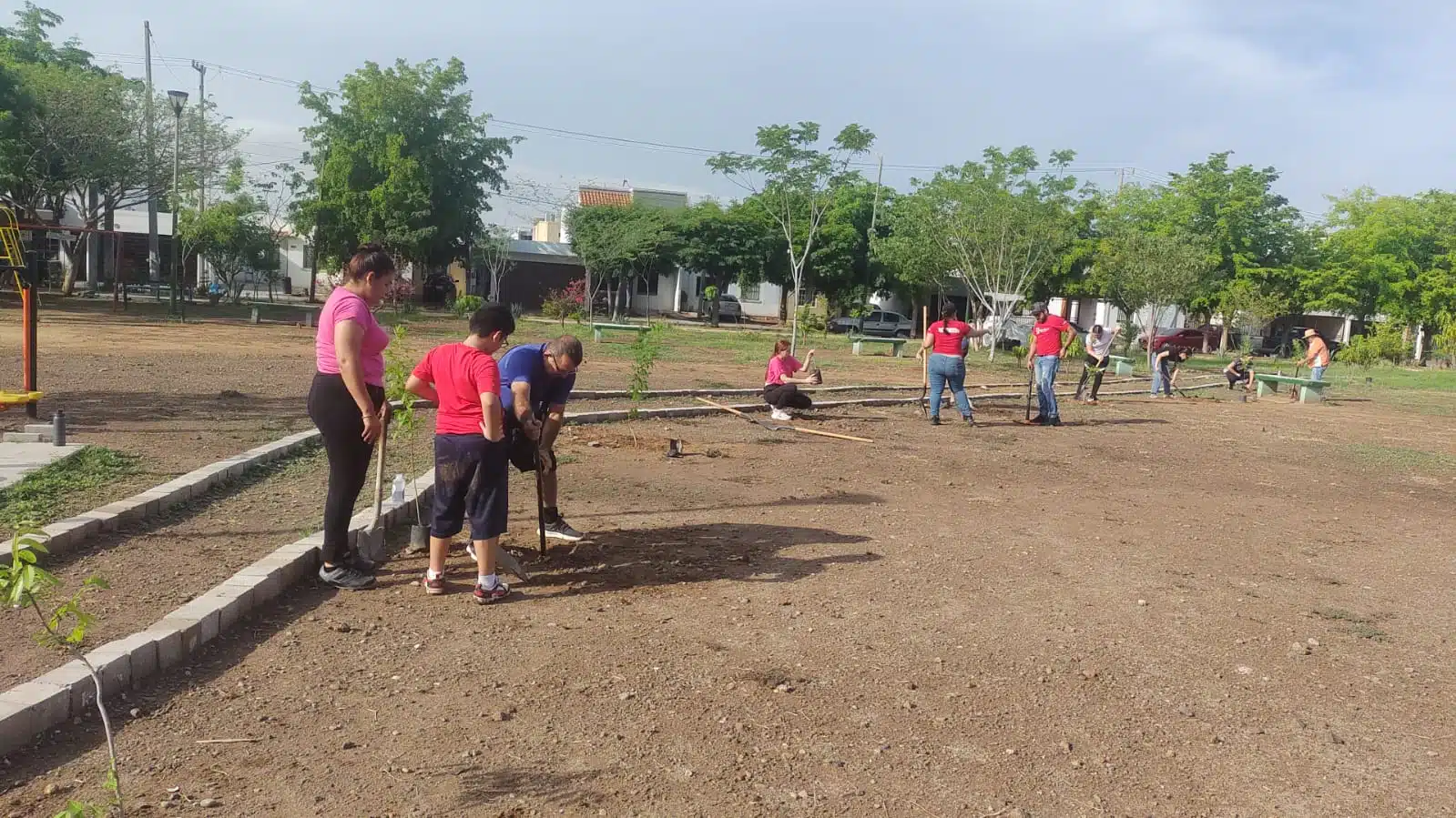 Plantado de árboles en diferentes parques públicos de Culiacán