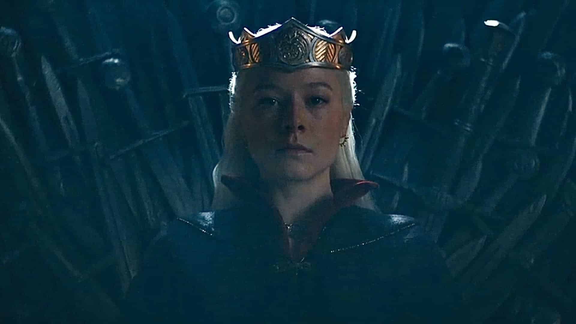 Rhaenyra Targaryen en el trono de hierro