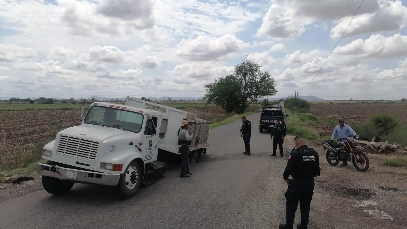 Socavón en carretera de El Ranchito a El Ébano