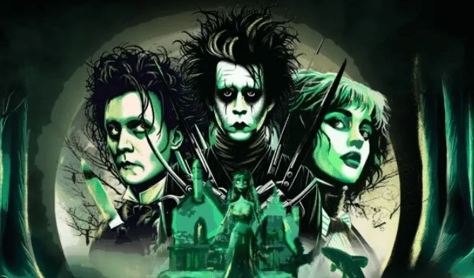 Ilustración de las películas clásicas de Tim Burton
