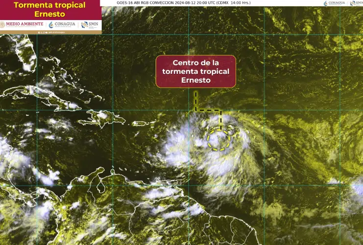 Se activa la tormenta tropical Ernesto en el Atlántico; amenaza a Puerto Rico y las Islas Vírgenes