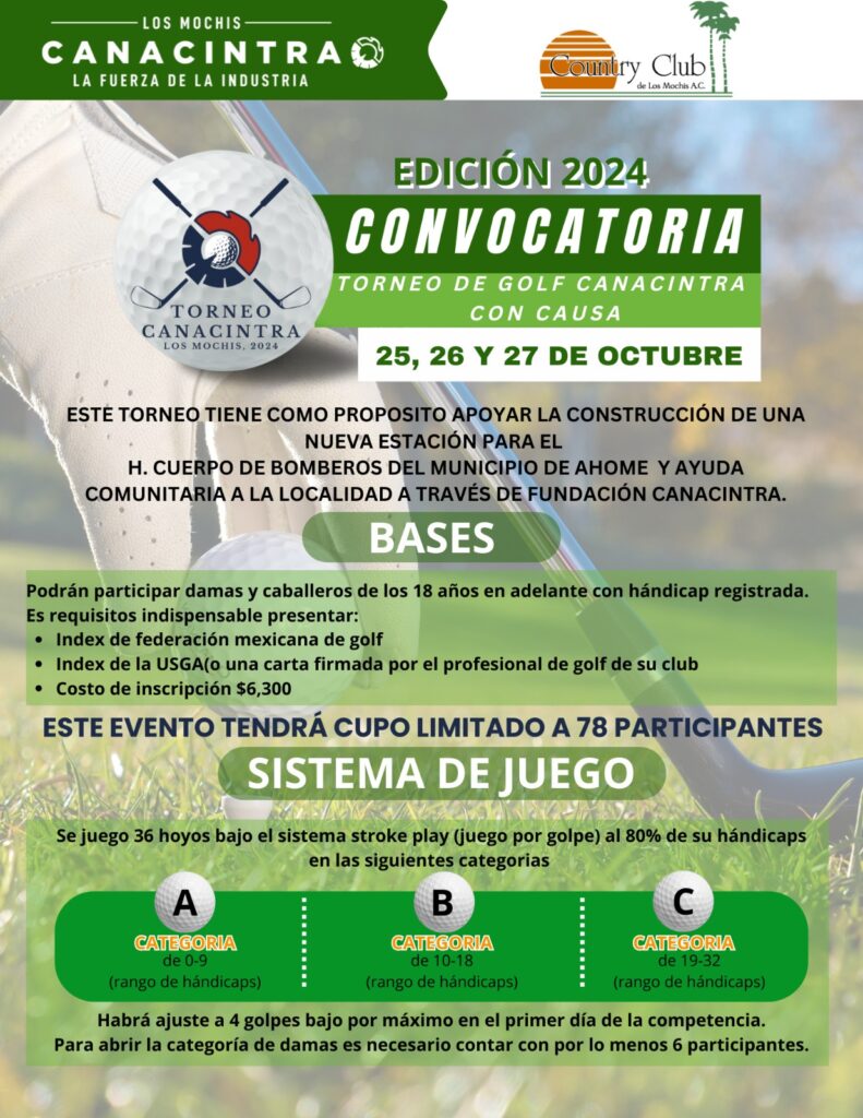 Torneo de golf Canacintra en Los Mochis