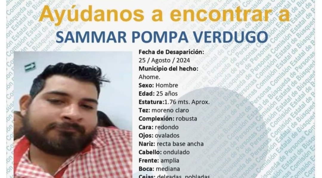 buscan a joven desaparecido en Los Mochis