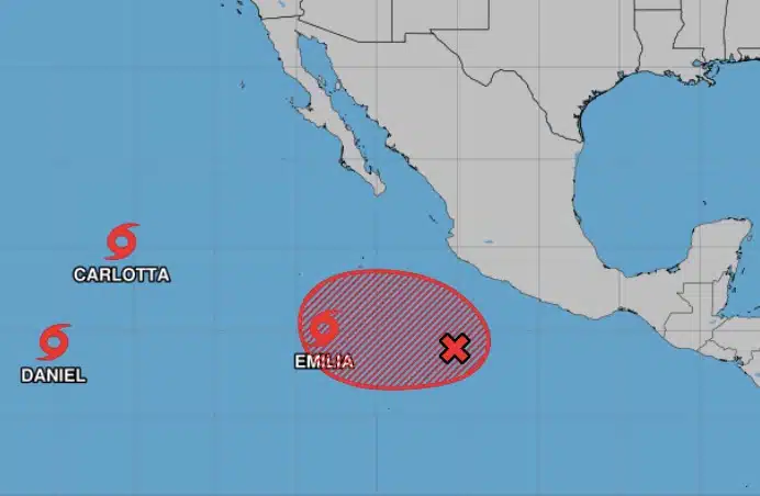 Emilia es el tercer sistema que logra activarse en el Pacífico en los últimos 4 días; la amenaza de formación de un sistema más, es latente