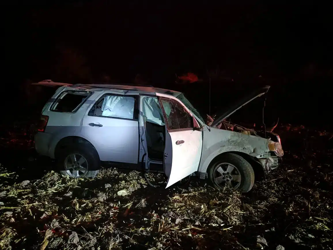 volcadura en Ahome deja a cinco personas lesionadas